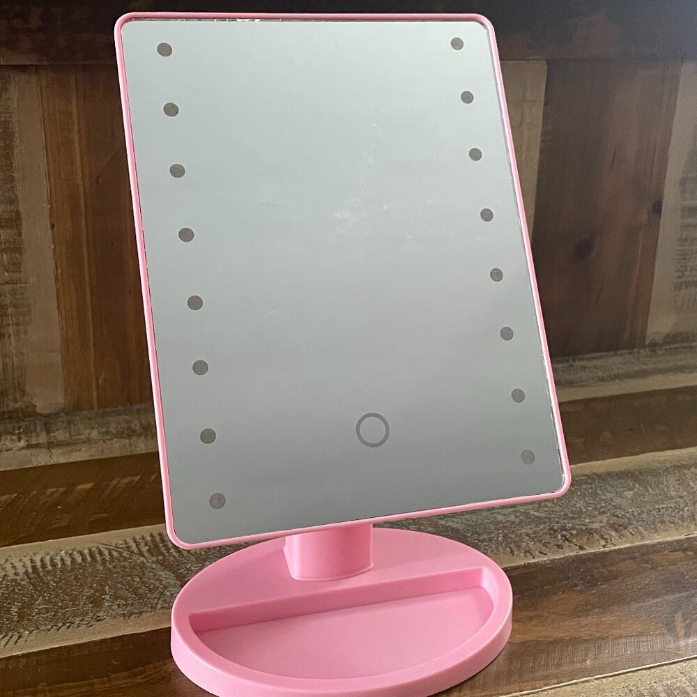 Light Up LED Vanity Mirror - Pink